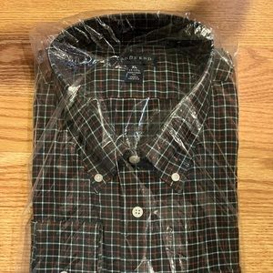 Lands’ End, Blk Multi Tatter, no-iron twill, long sleeved  button down shirt.